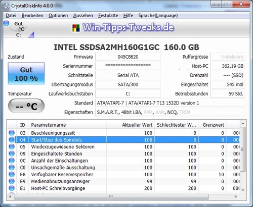 Informazioni su CystalDisk