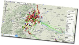 In addition to Vienna, there is also a considerable radio beacon network in Graz. The picture shows the installation of a WLAN node on the Graz Kunsthaus.