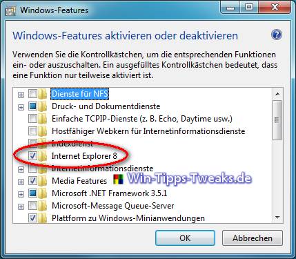 禁用 Internet Explorer 8