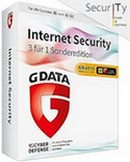 G DATA Internet Security 3 pour 1 version spéciale 3 appareils - Programme antivirus 1 an avec contrôle parental PC, Mac, Android, iOS DVD avec cache webcam, futures mises à jour incluses