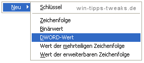 新的 DWORD 值