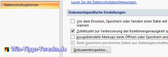 Markup beim Öffnen ausblenden