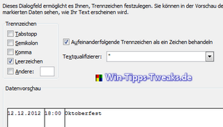 Trennungszeichen eingeben
