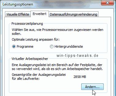 Swapdatei Auslagerungsdatei ändern swap03