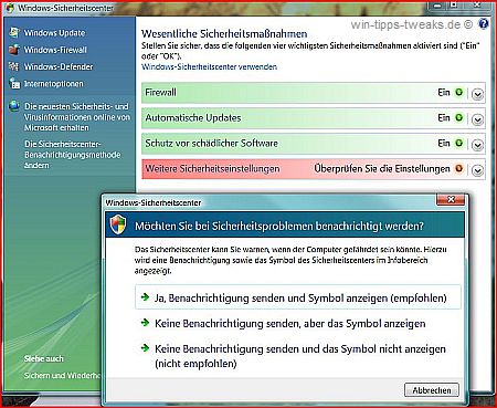 Benachrichtigungsmethode ändern benach1