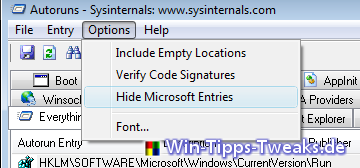 Hide Mircosoft Entries