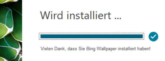 Bing Wallpaper.exe wird  installliert