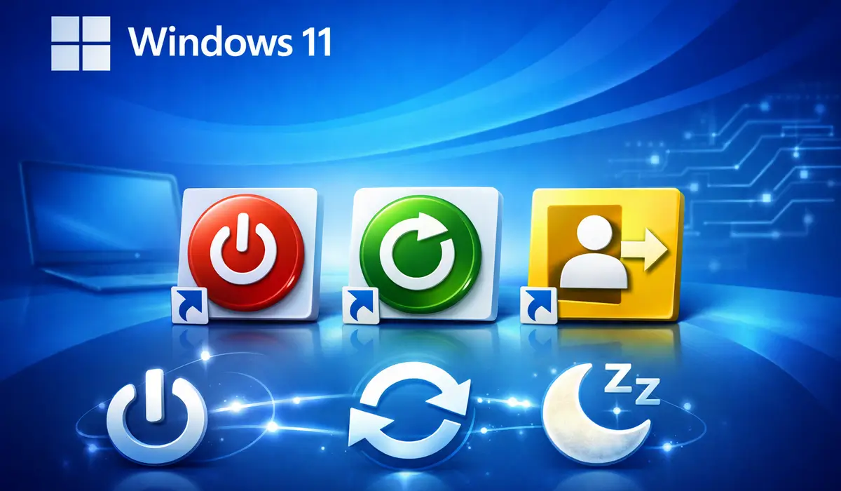 Windows 11 Desktopverknüpfung für Herrunterfahren, Neustarten etc.