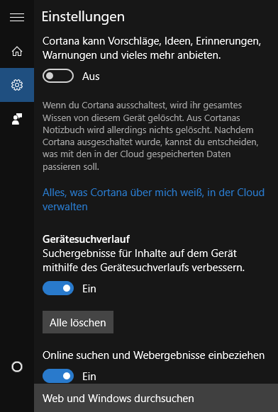 Suggerimento per Windows 10: disabilita Cortana