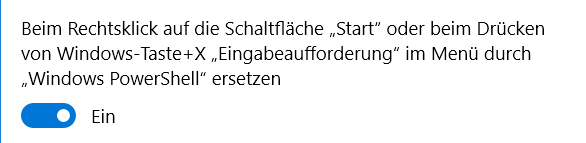 Powershell als Schnellzugriff einstellen