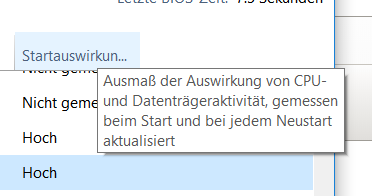 Statusauswirkung von Programmen