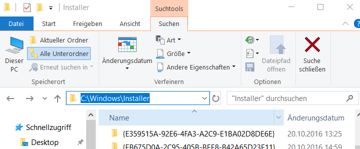 dossier Windows Installer