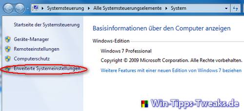 Erweiterte Systemeinstellungen Erweiterte Systemeinstellungen