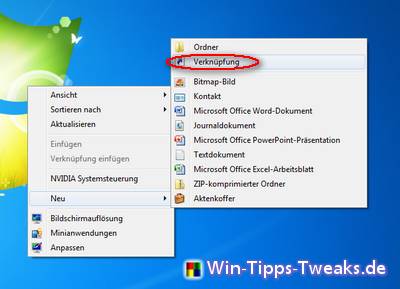 Verknüpfung erstellen