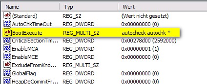 BootExecute autocheck