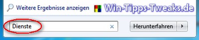 Запустите службы Windows 7