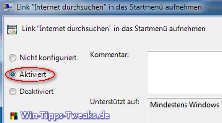 Internet durchsuchen aktivieren