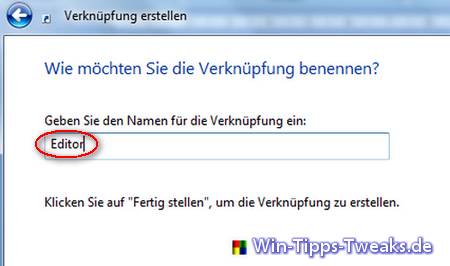 Name der Verknüpfung Name der Verknüpfung