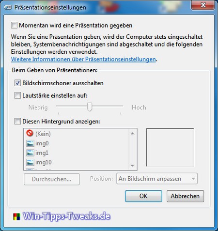 Präsentationseinstellungen