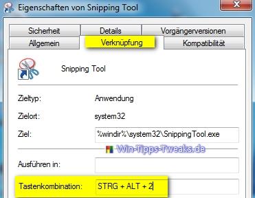 Snipping Tool Verknüpfung