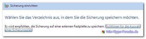Windows-Sicherung einrichten
