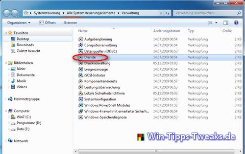 Windows 7 Dienste starten