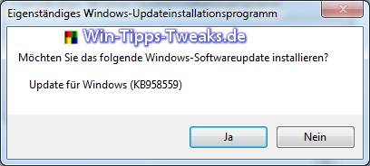 Meldung Update installieren?