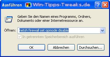 Firewall schnell beenden