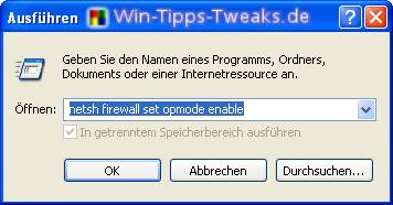 Firewall schnell starten