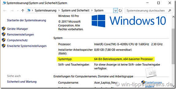 win10-32 ou 64bit